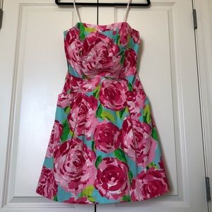 Lilly Pulitzer Strapless Dress with Pockets size 8